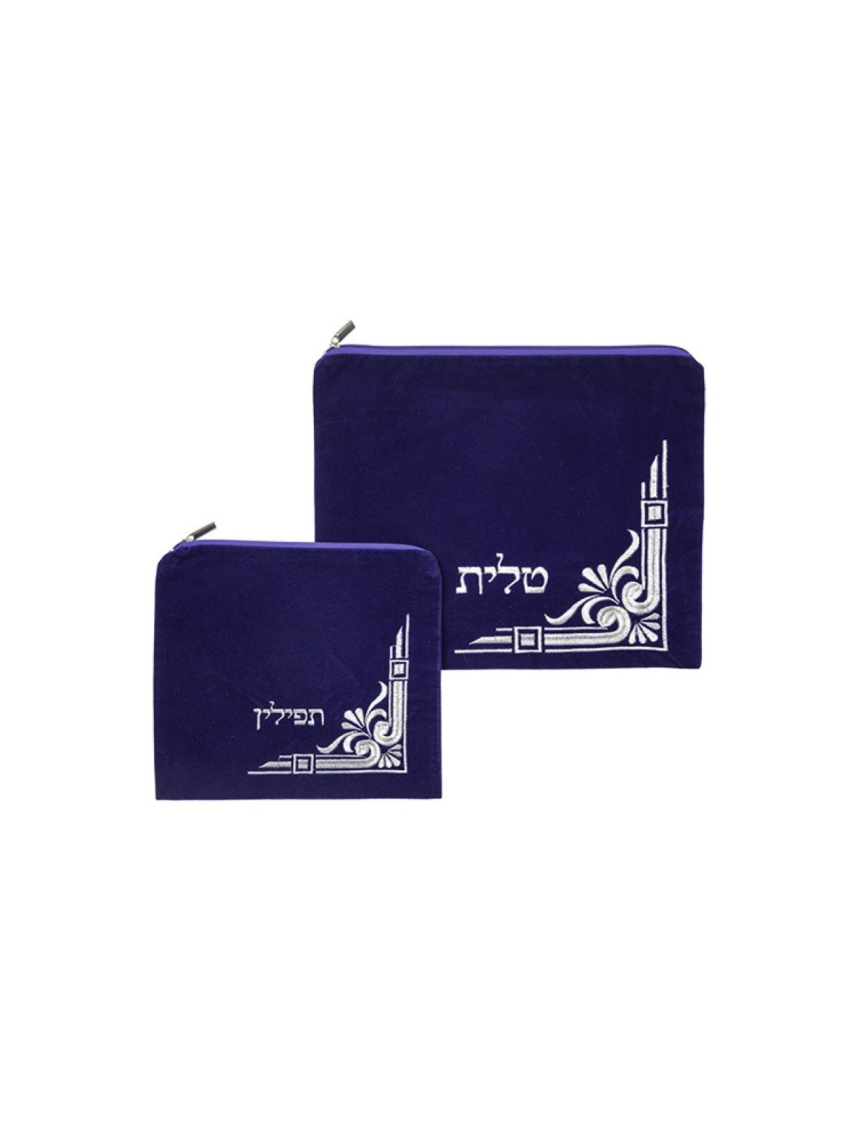 רויאל בלו ולווט תיק טלית ותפילין ס... | תיקי טלית ותפילין